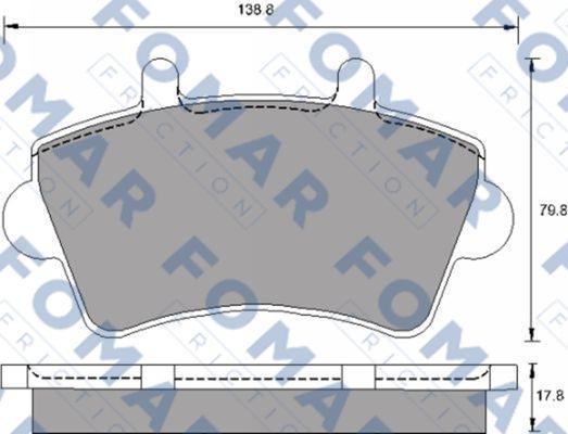 FOMAR Friction FO 683681 - Комплект спирачно феродо, дискови спирачки vvparts.bg