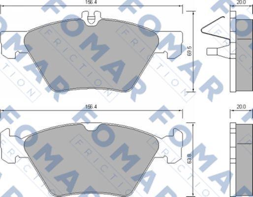 FOMAR Friction FO 639081 - Комплект спирачно феродо, дискови спирачки vvparts.bg