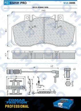 FOMAR Friction FO 634181 - Комплект спирачно феродо, дискови спирачки vvparts.bg