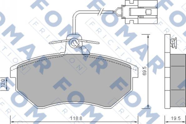 FOMAR Friction FO 634381 - Комплект спирачно феродо, дискови спирачки vvparts.bg