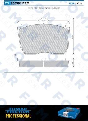 FOMAR Friction FO 630581 - Комплект спирачно феродо, дискови спирачки vvparts.bg