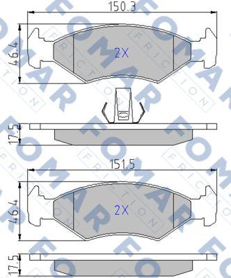 FOMAR Friction FO 633681 - Комплект спирачно феродо, дискови спирачки vvparts.bg