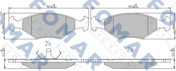 FOMAR Friction FO 632881 - Комплект спирачно феродо, дискови спирачки vvparts.bg