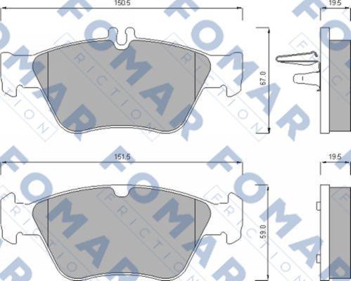 FOMAR Friction FO 637781 - Комплект спирачно феродо, дискови спирачки vvparts.bg