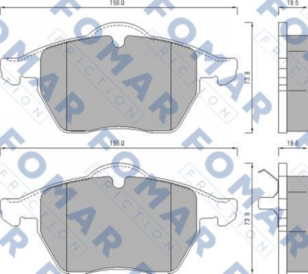 FOMAR Friction FO 625181 - Комплект спирачно феродо, дискови спирачки vvparts.bg