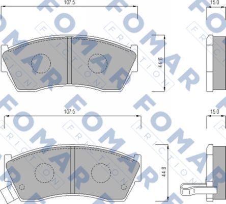 FOMAR Friction FO 620081 - Комплект спирачно феродо, дискови спирачки vvparts.bg