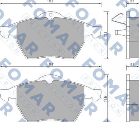 FOMAR Friction FO 628781 - Комплект спирачно феродо, дискови спирачки vvparts.bg