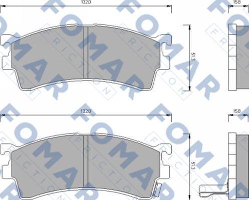 FOMAR Friction FO 679881 - Комплект спирачно феродо, дискови спирачки vvparts.bg