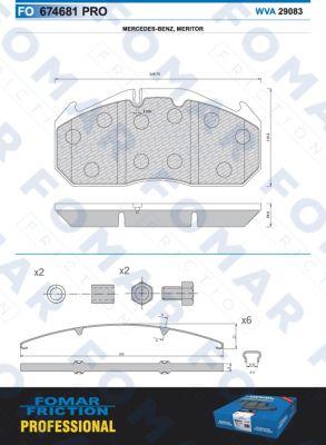 FOMAR Friction FO 674681 - Комплект спирачно феродо, дискови спирачки vvparts.bg