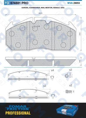 FOMAR Friction FO 674881 - Комплект спирачно феродо, дискови спирачки vvparts.bg