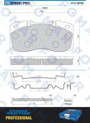 FOMAR Friction FO 678581 - Комплект спирачно феродо, дискови спирачки vvparts.bg