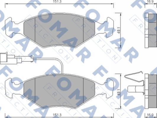 FOMAR Friction FO 673181 - Комплект спирачно феродо, дискови спирачки vvparts.bg