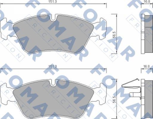 FOMAR Friction FO 672581 - Комплект спирачно феродо, дискови спирачки vvparts.bg