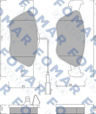 FOMAR Friction FO 672881 - Комплект спирачно феродо, дискови спирачки vvparts.bg