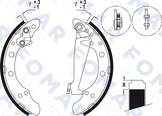 FOMAR Friction FO 0571 - Комплект спирачна челюст vvparts.bg