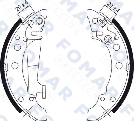 FOMAR Friction FO 0343 - Комплект спирачна челюст vvparts.bg