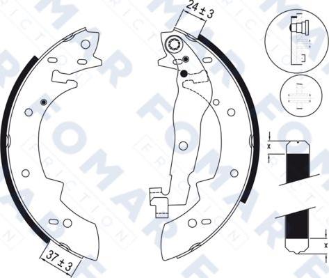 FOMAR Friction FO 0300 - Комплект спирачна челюст vvparts.bg