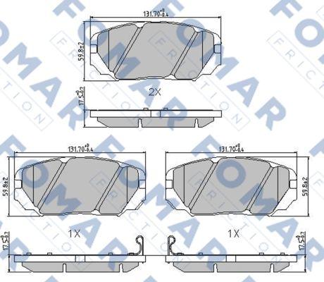 FOMAR Friction FO 899481 - Комплект спирачно феродо, дискови спирачки vvparts.bg