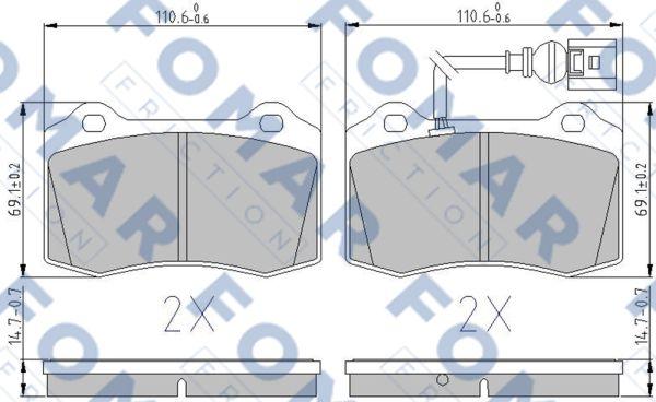 FOMAR Friction FO 899181 - Комплект спирачно феродо, дискови спирачки vvparts.bg