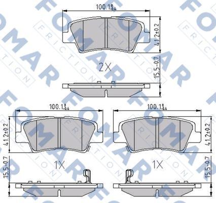 FOMAR Friction FO 899281 - Комплект спирачно феродо, дискови спирачки vvparts.bg