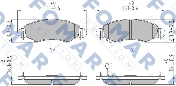 FOMAR Friction FO 894781 - Комплект спирачно феродо, дискови спирачки vvparts.bg