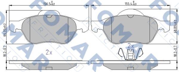 FOMAR Friction FO 896981 - Комплект спирачно феродо, дискови спирачки vvparts.bg