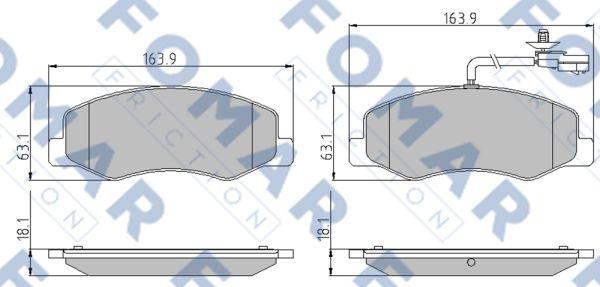 FOMAR Friction FO 898281 - Комплект спирачно феродо, дискови спирачки vvparts.bg