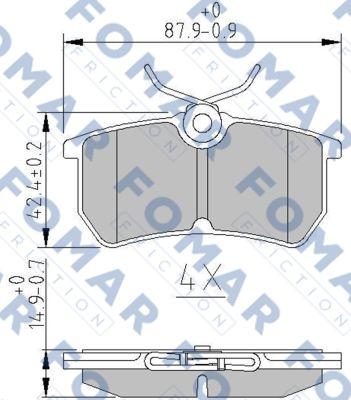 FOMAR Friction FO 892481 - Комплект спирачно феродо, дискови спирачки vvparts.bg