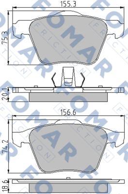 FOMAR Friction FO 846481 - Комплект спирачно феродо, дискови спирачки vvparts.bg