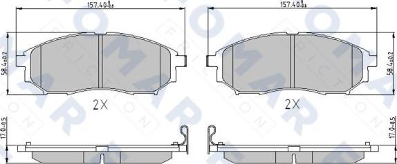 FOMAR Friction FO 846181 - Комплект спирачно феродо, дискови спирачки vvparts.bg