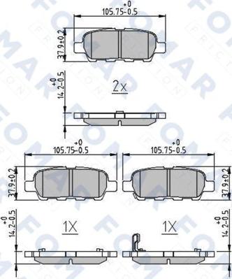 FOMAR Friction FO 859981 - Комплект спирачно феродо, дискови спирачки vvparts.bg