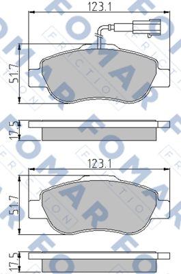 FOMAR Friction FO 856781 - Комплект спирачно феродо, дискови спирачки vvparts.bg