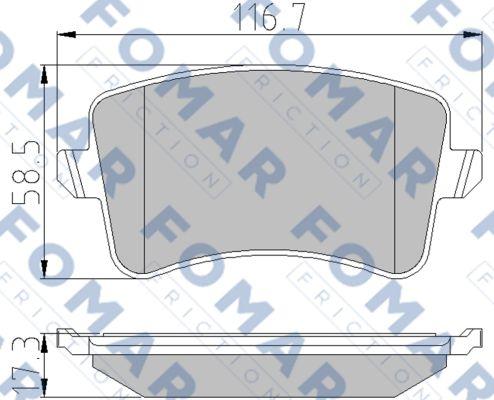 FOMAR Friction FO 857581 - Комплект спирачно феродо, дискови спирачки vvparts.bg