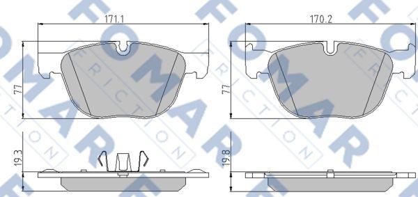 FOMAR Friction FO 861481 - Комплект спирачно феродо, дискови спирачки vvparts.bg