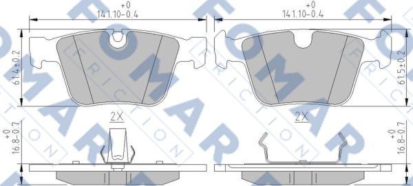 FOMAR Friction FO 884983 - Комплект спирачно феродо, дискови спирачки vvparts.bg