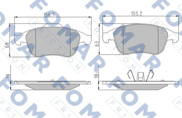 FOMAR Friction FO 886381 - Комплект спирачно феродо, дискови спирачки vvparts.bg