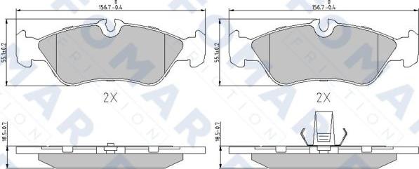 FOMAR Friction FO 886281 - Комплект спирачно феродо, дискови спирачки vvparts.bg