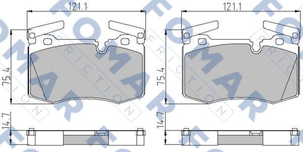 FOMAR Friction FO 888083 - Комплект спирачно феродо, дискови спирачки vvparts.bg