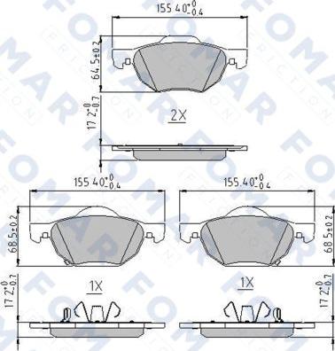 FOMAR Friction FO 839081 - Комплект спирачно феродо, дискови спирачки vvparts.bg