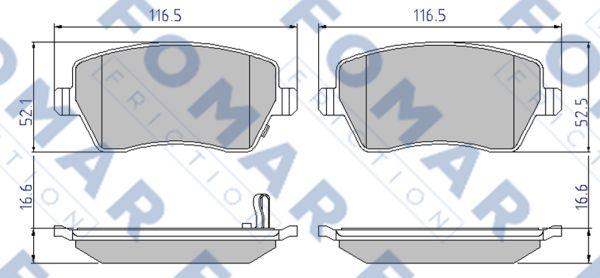 FOMAR Friction FO 839181 - Комплект спирачно феродо, дискови спирачки vvparts.bg