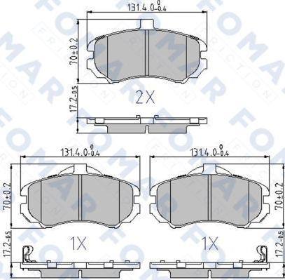 FOMAR Friction FO 872681 - Комплект спирачно феродо, дискови спирачки vvparts.bg