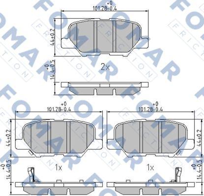 FOMAR Friction FO 249781 - Комплект спирачно феродо, дискови спирачки vvparts.bg