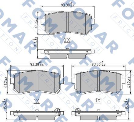 FOMAR Friction FO 244581 - Комплект спирачно феродо, дискови спирачки vvparts.bg