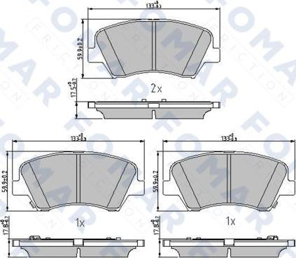 FOMAR Friction FO 244281 - Комплект спирачно феродо, дискови спирачки vvparts.bg