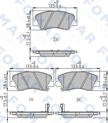 FOMAR Friction FO 246881 - Комплект спирачно феродо, дискови спирачки vvparts.bg