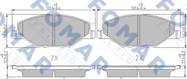 FOMAR Friction FO 247281 - Комплект спирачно феродо, дискови спирачки vvparts.bg