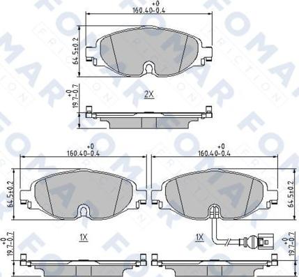 FOMAR Friction FO 252181 - Комплект спирачно феродо, дискови спирачки vvparts.bg