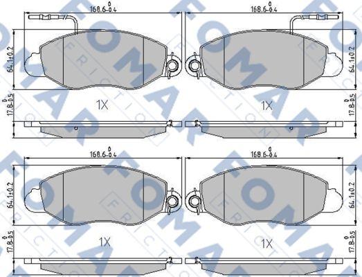 FOMAR Friction FO 239681 - Комплект спирачно феродо, дискови спирачки vvparts.bg