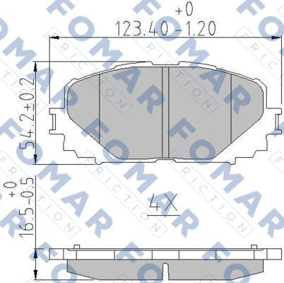 FOMAR Friction FO 235883 - Комплект спирачно феродо, дискови спирачки vvparts.bg