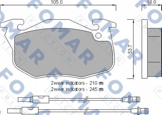 FOMAR Friction FO 769481 - Комплект спирачно феродо, дискови спирачки vvparts.bg